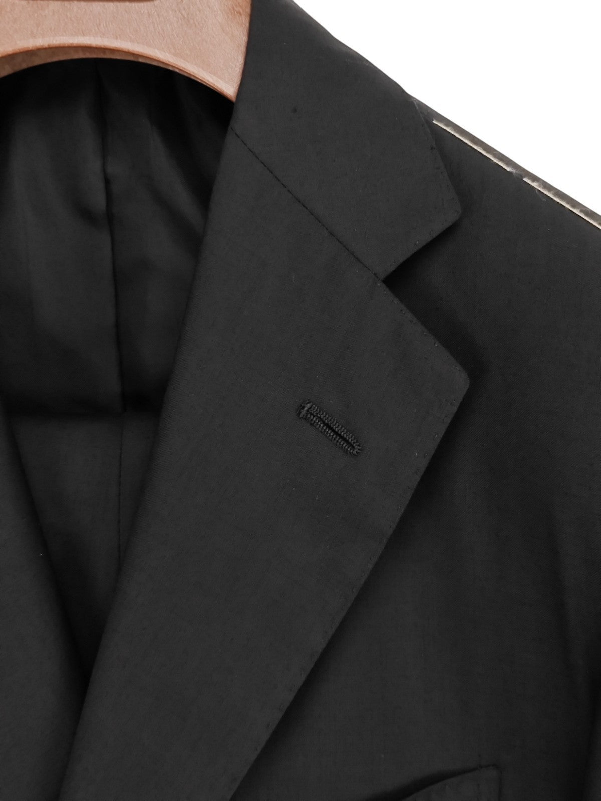 $2500 SARTORIA PARTENOPEA NAPOLI Handmade Black Suit Wool 38 US / 48 EU 6R