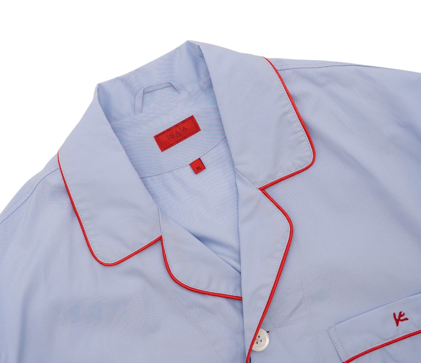 $2250 ISAIA NAPOLI Light Blue Pajama Sleeping Set Drawstring Pant Fine Cotton
