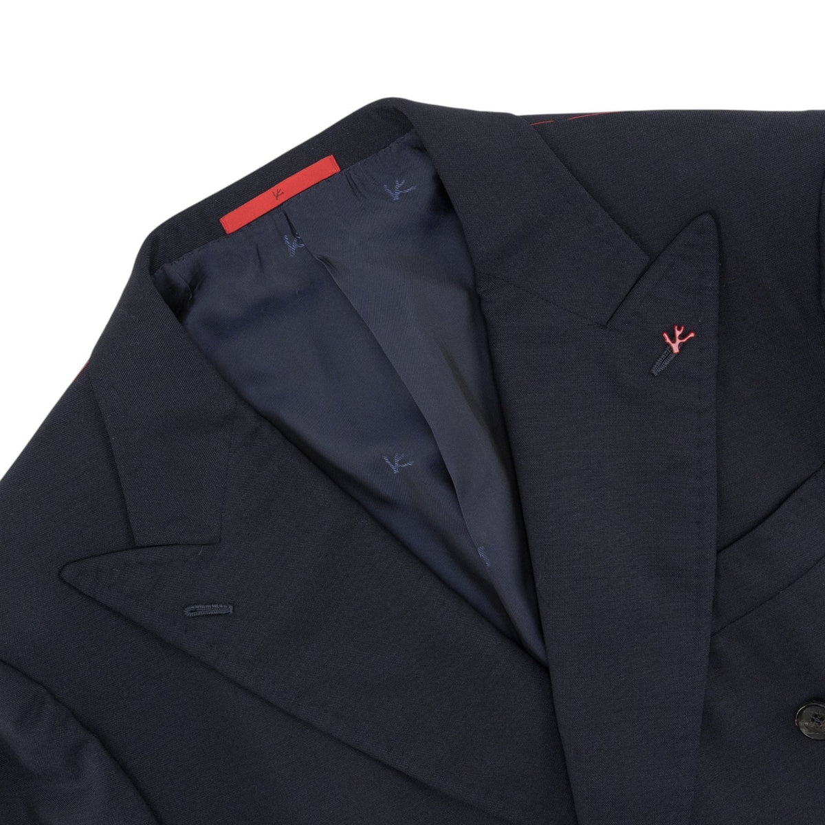 $5700 ISAIA NAPOLI Blue Navy Hand Sewn Double Breasted Jacket Sport Coat Wool