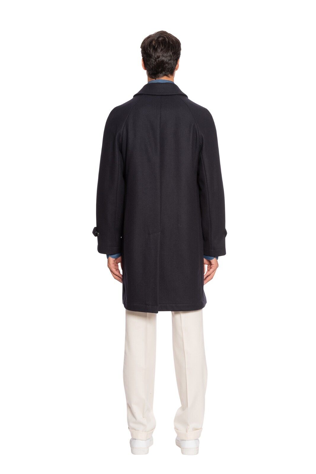 $1600 BOGLIOLI MILANO Blue Navy "DUSTER" Long Coat Heavy Wool 40 US / 50 EU