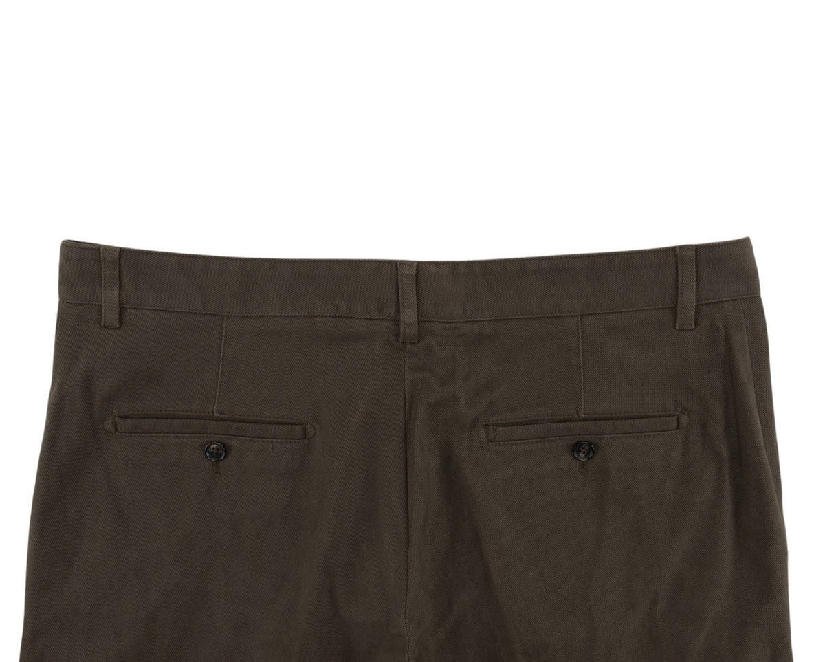 690$ ISAIA NAPOLI Dark Brown Chino Pant Cotton Regular Fit 36 US / 52 EU