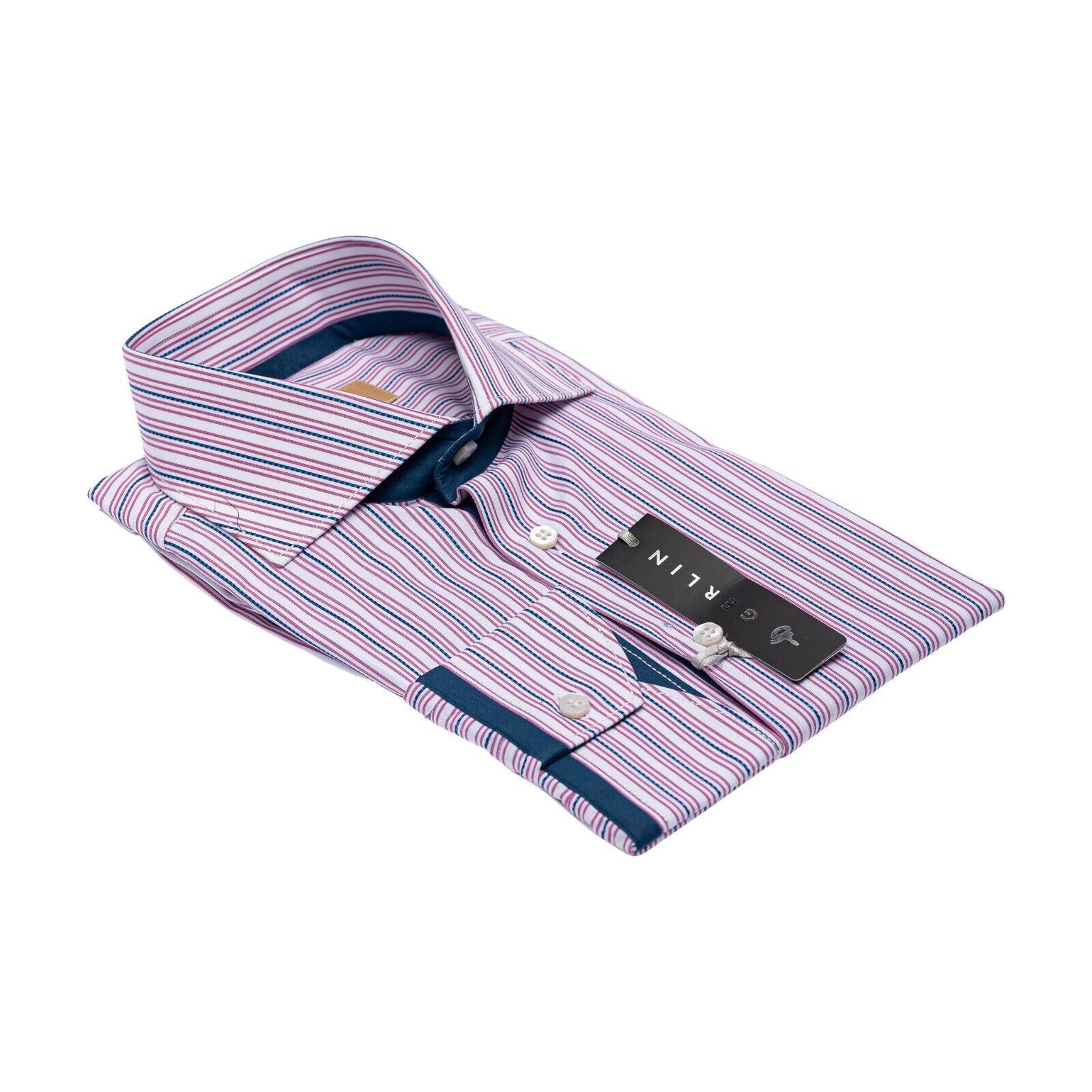 690$ ITALIAN LUXURY GERLIN Shirt Striped Cotton 16 - 41 8C BIJAN