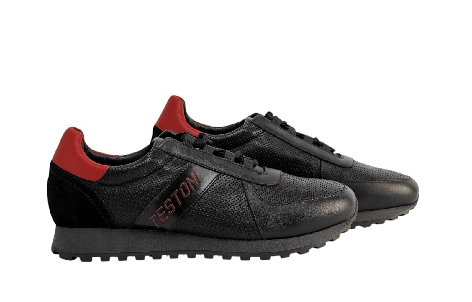 750$ TESTONI Sneaker Shoes Suede + Perforated Calf 8 UK / 9 US / 42 IT