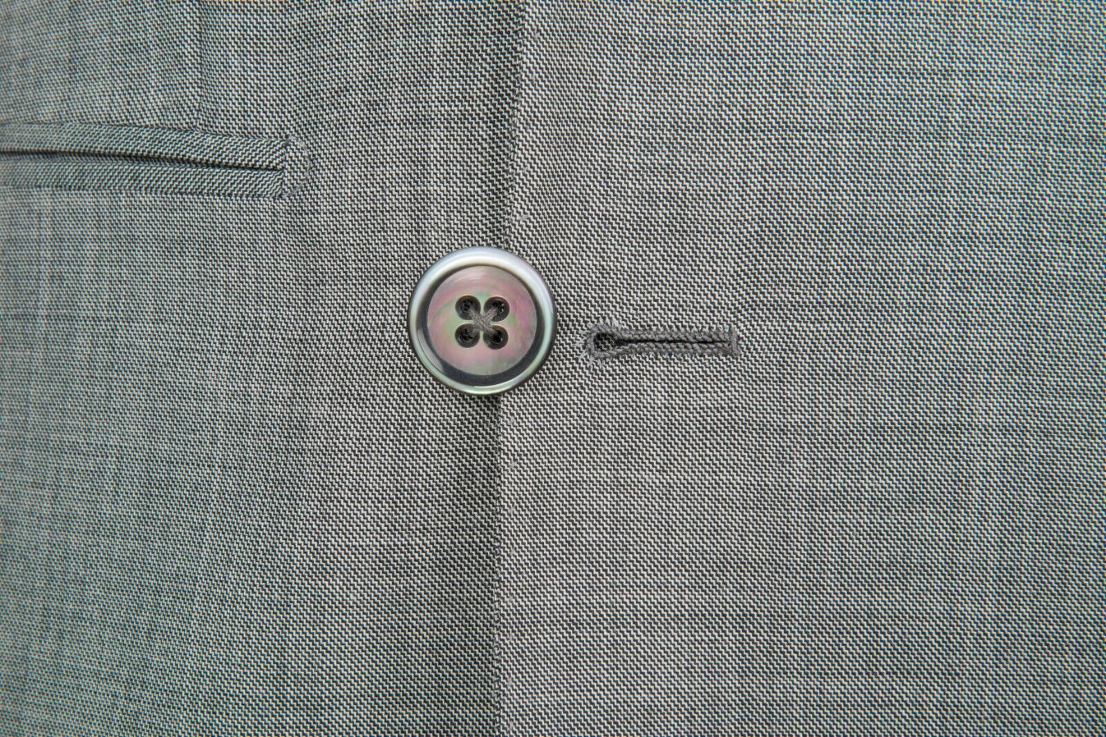 $4590 D'AVENZA Grey Wool Double Breasted Suit Hand-Sewn in Italy 40 US / 50 EU
