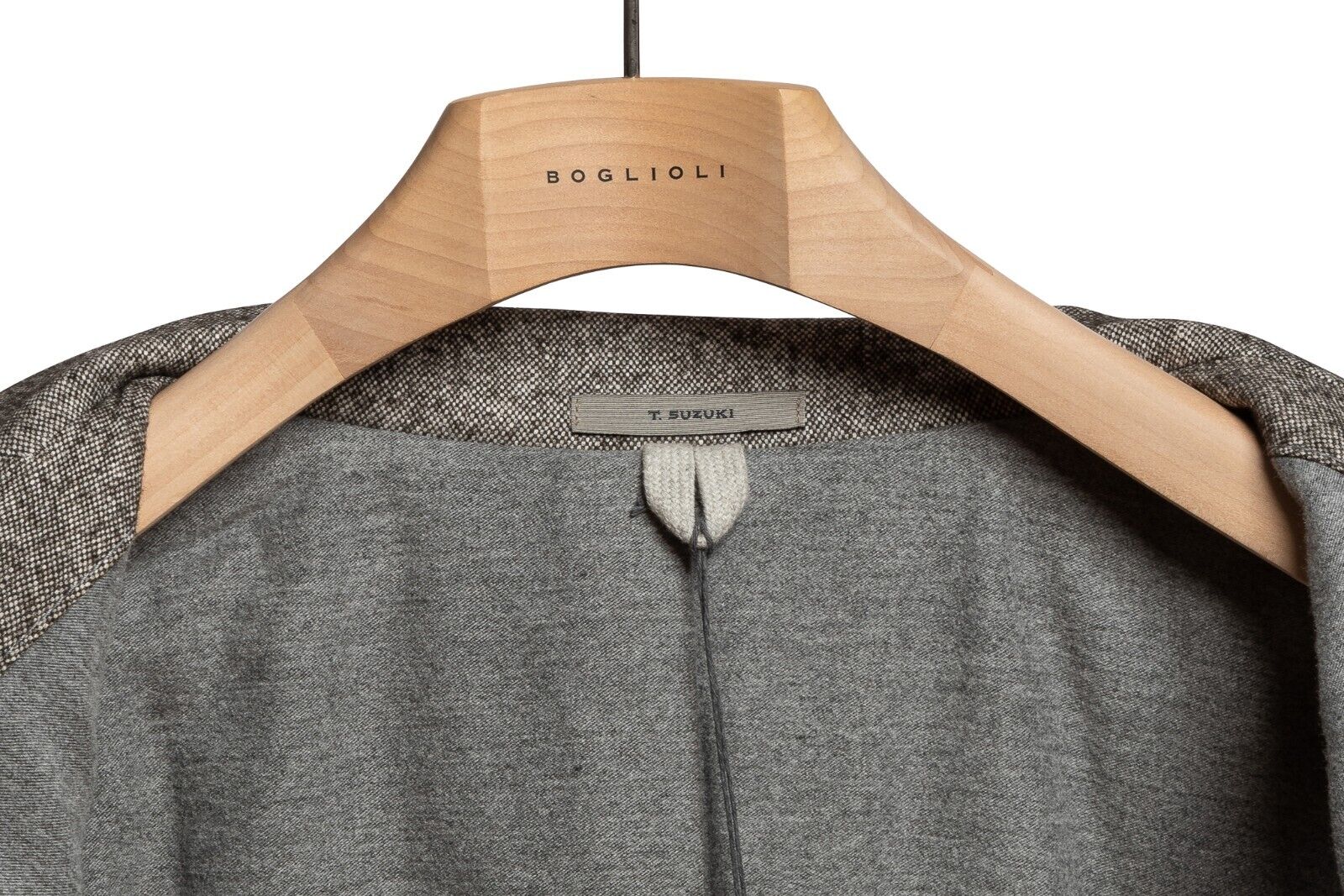 $1900 BOGLIOLI x T.SUZUKI Grey Tweed Casual Coat Jacket Hemp Wool Size L