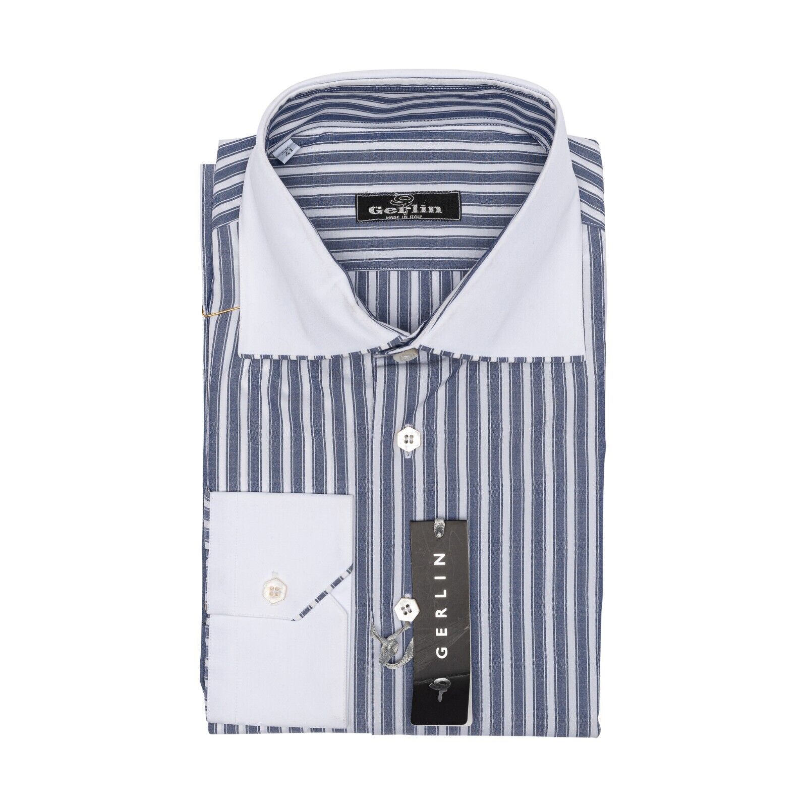 LUXURY 690$ GERLIN Shirt White / Blue  T.MASON Cotton 16 - 41 2F BIJAN