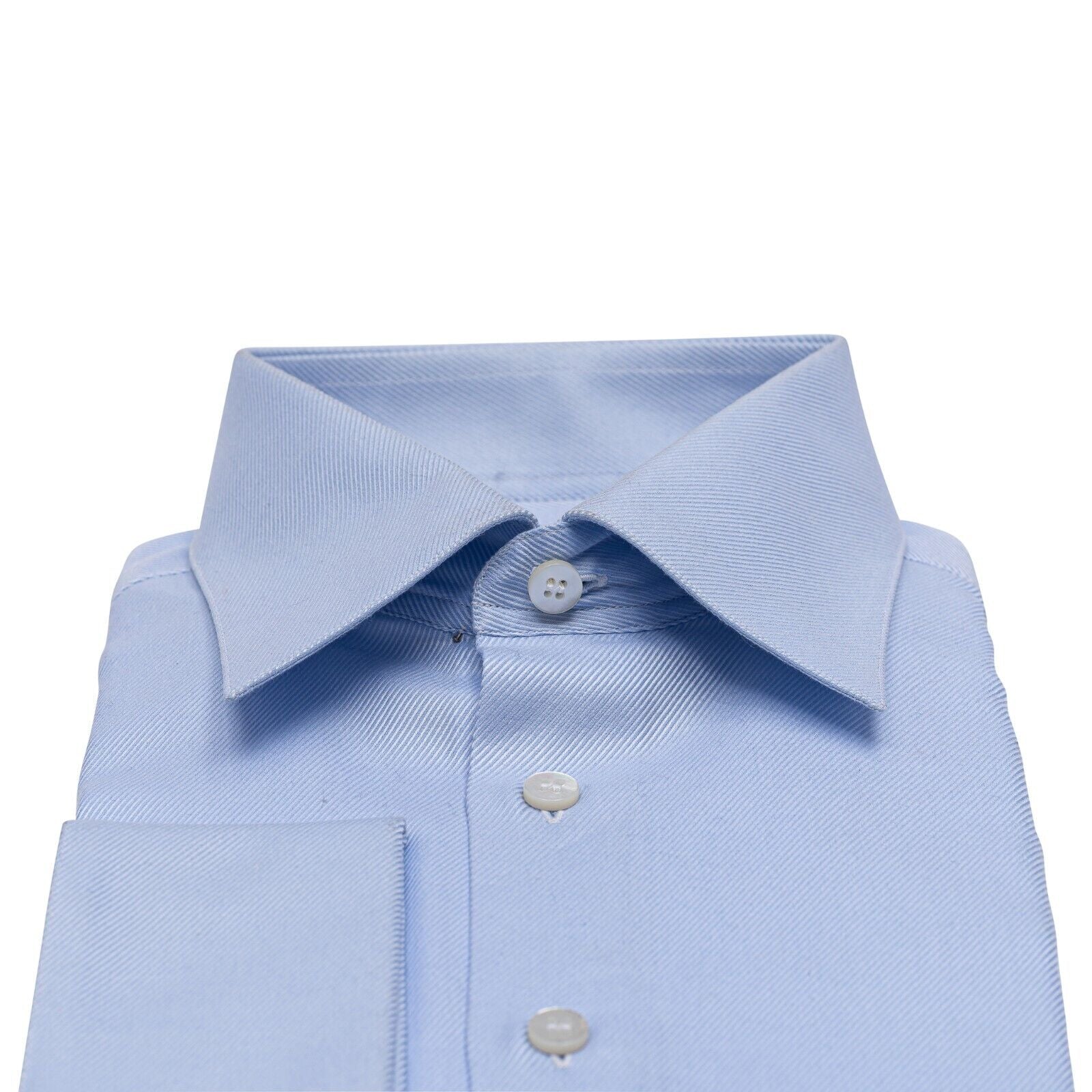 LUXURY 690$ GERLIN x UOMO Shirt Blue ALUMO Twill Cotton 16-41 2F BIJAN