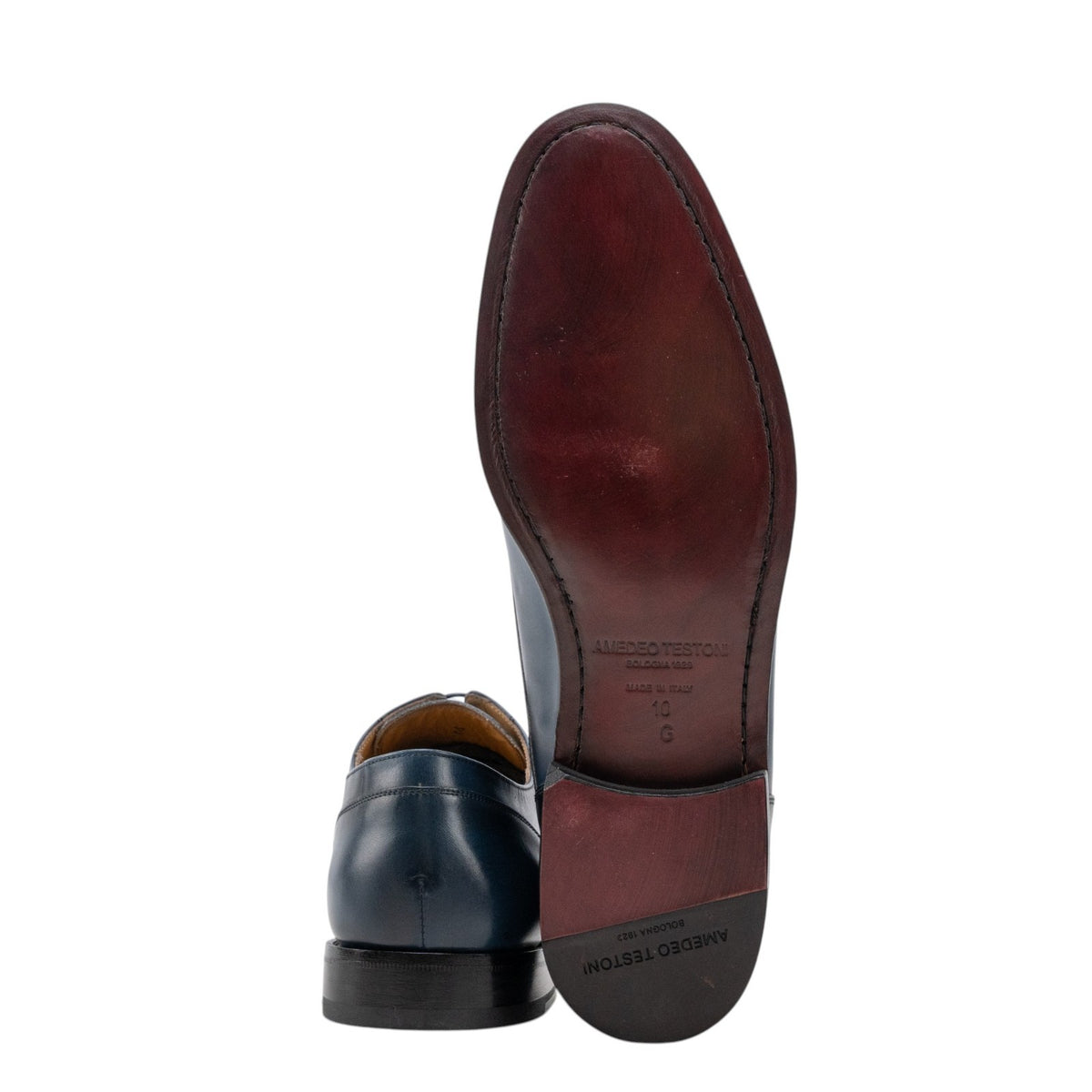 1200$ TESTONI "Portonovo" Derby Shoes Soft Calf Blue 10 UK / 11 US / 44 IT