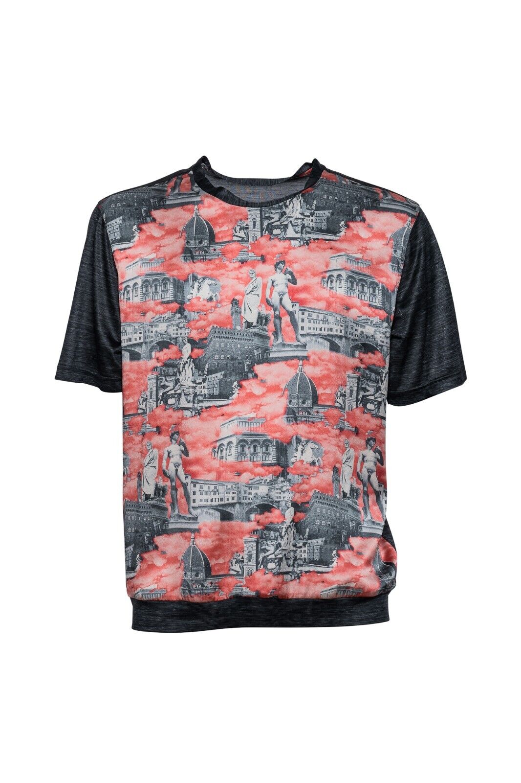 750$ ITALO FERRETTI T-Shirt Gray "FIRENZE" 100% Silk COMO Size L BIJAN