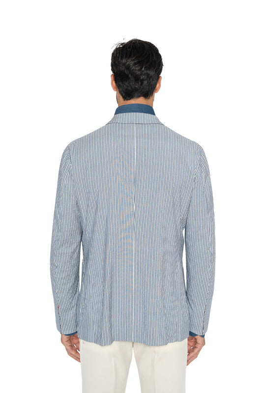 $4800 ISAIA NAPOLI "Comfort" Blue Jacket Sport Coat Wool Silk 40 US / 50 EU
