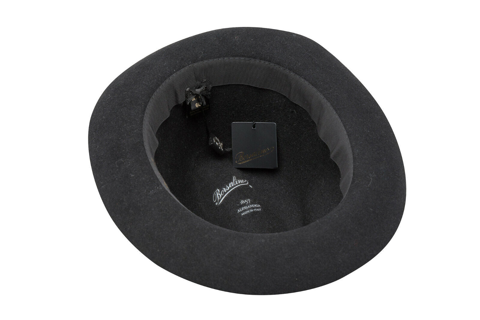 360$ BORSALINO 1857 Brushed Women's Hat Felt Fur Black Handmade in Italy