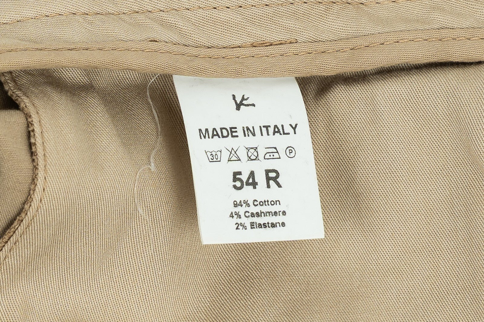 690$ ISAIA NAPOLI Beige Chino Trousers Pant Cotton / Cashmere 38 US / 54 EU