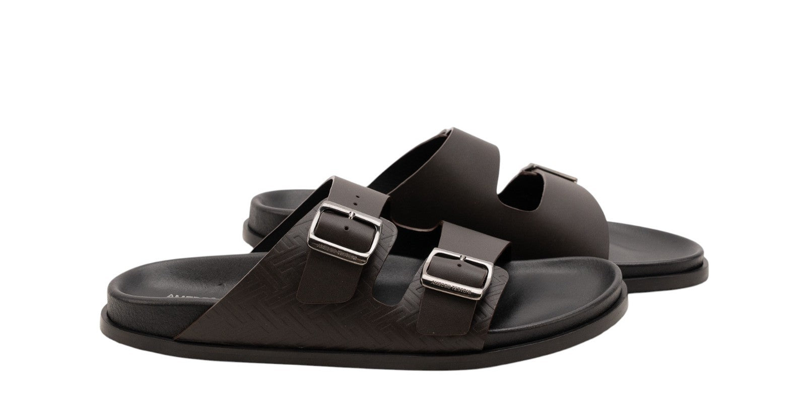 550$ TESTONI Filicudi Sandal Lux Calf + Interlocking Cigar 10 UK - 11 US - 44 IT