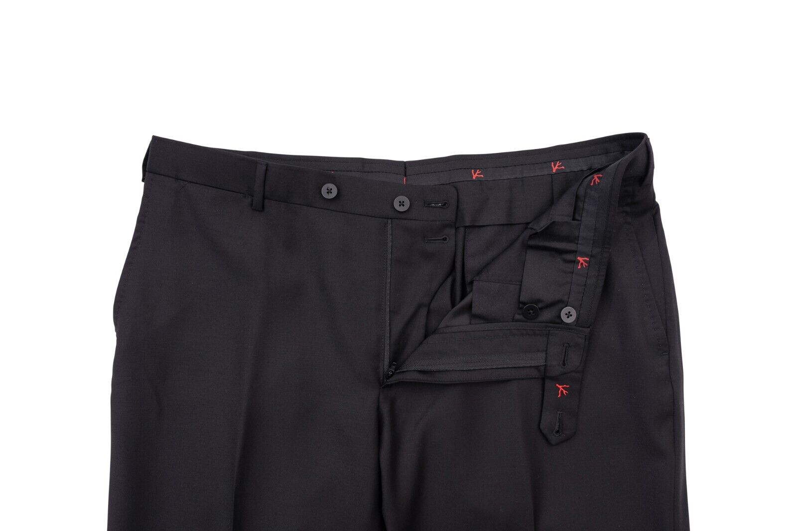 $6500 ISAIA NAPOLI "Aquaspider" Black Hand-Sewn Suit Fine Wool 8R ( Regular)