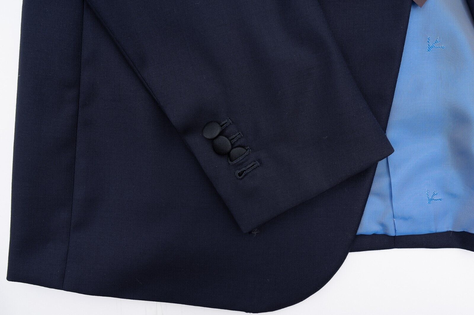 $5200 ISAIA NAPOLI Blue Navy Tuxedo Jacket Shawl Collar Wool 40 US / 50 EU 8R