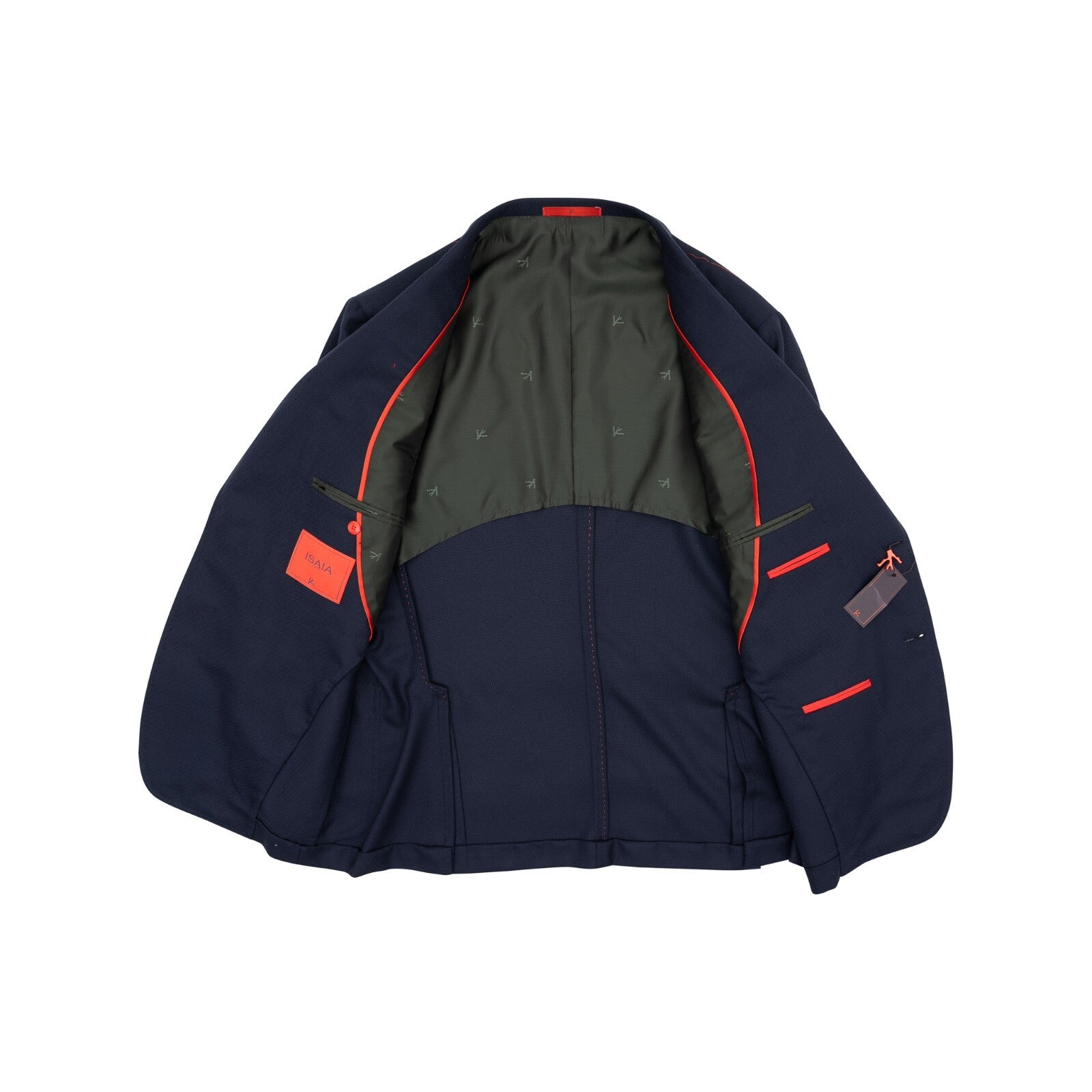 $5200 ISAIA NAPOLI "Capri" Solid Blue Navy Jacket Sport Coat Knit Wool