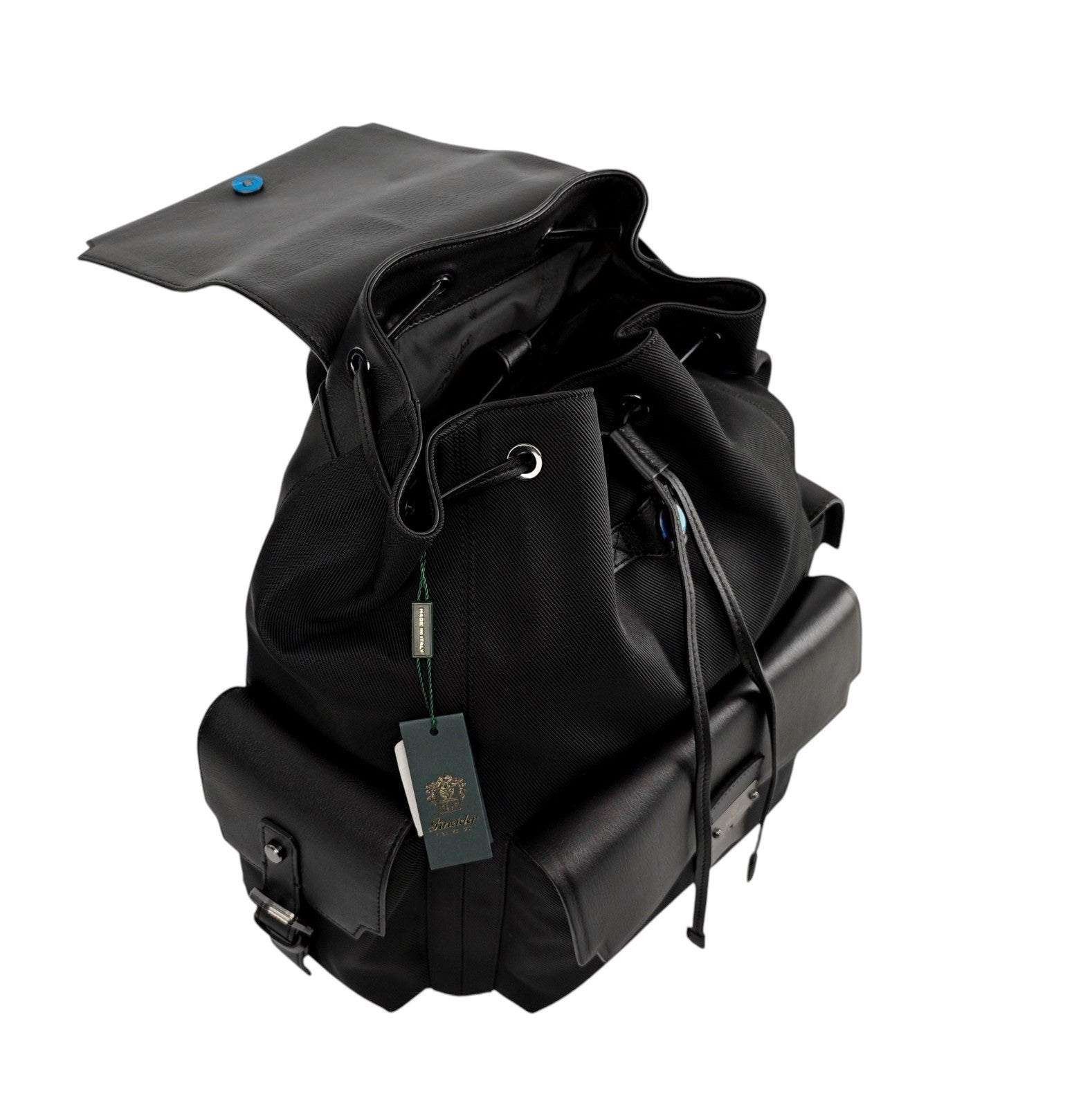 1950$ PINEIDER FIRENZE 1774 Leather Multiple Backpack Black