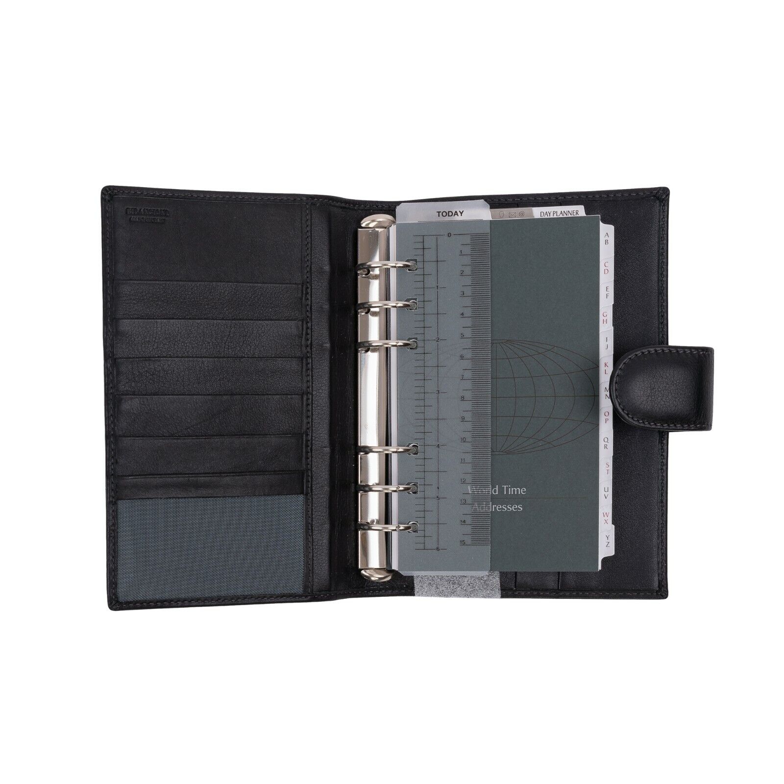 400 UMBERTO BILANCIONI Black Leather Diaries Notes Organizer Planner Ring Binder