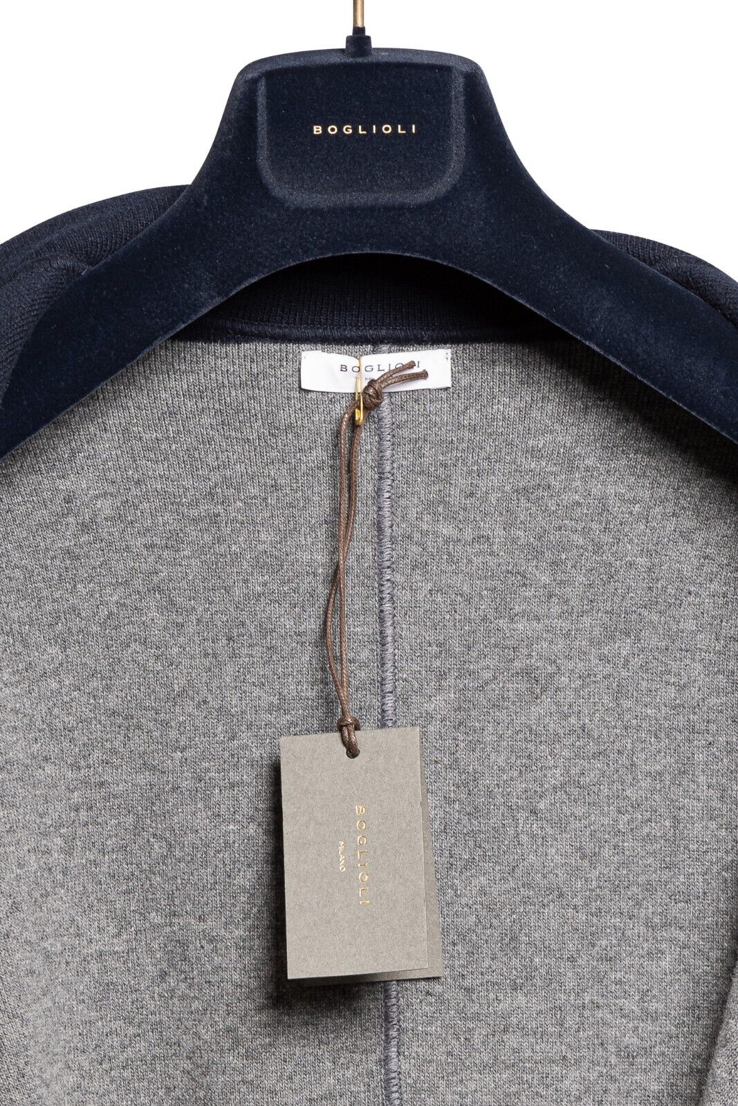 $1600 BOGLIOLI MILANO Dark Blue Long Coat Knit LLAMA & CASHMERE Size M