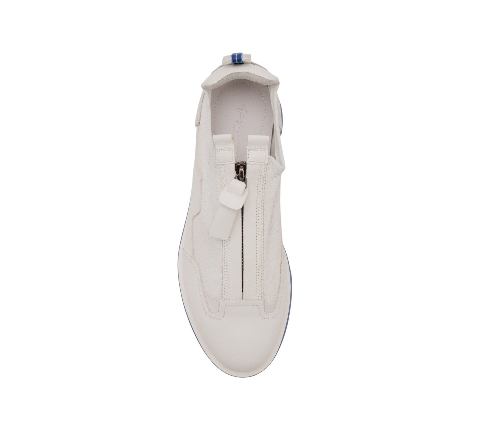 1450$ GIORGIO ARMANI Shoes Sneakers White Zip-Up Low-Top Leather 7 UK 8 US 41 IT
