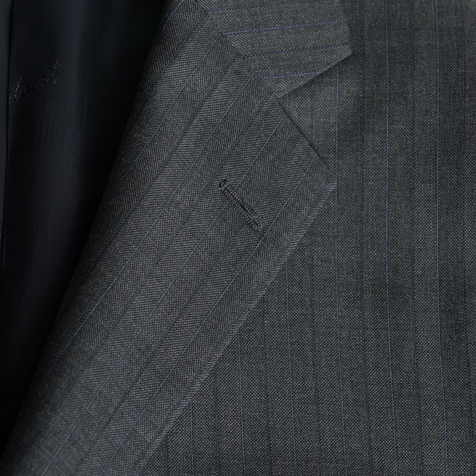 $3090 Belvest Fine Wool 130's Gray Striped Suit 50 US / 60 EU Drop 6R F/W 2018