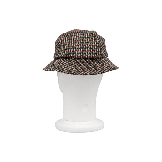 250$ RUBINACCI NAPOLI Blue Red Green Made in England Wool Houndstooth Bucket Hat