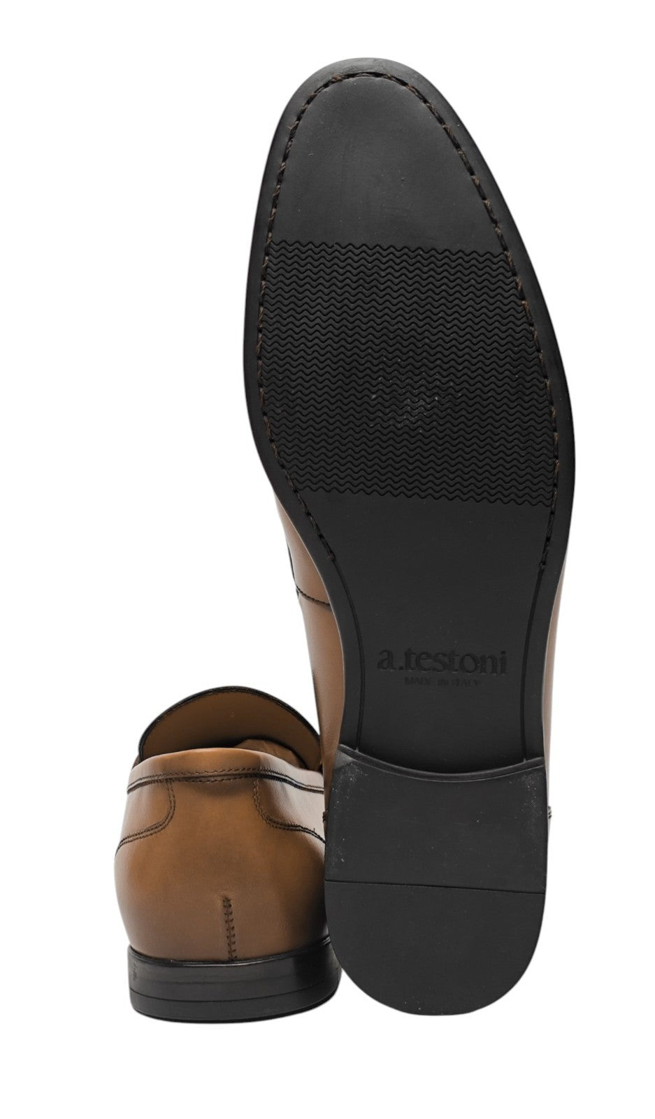 1250$ TESTONI Penny Loafer Shoes Burnished Calf Caramel 8 UK / 9 US / 42 IT