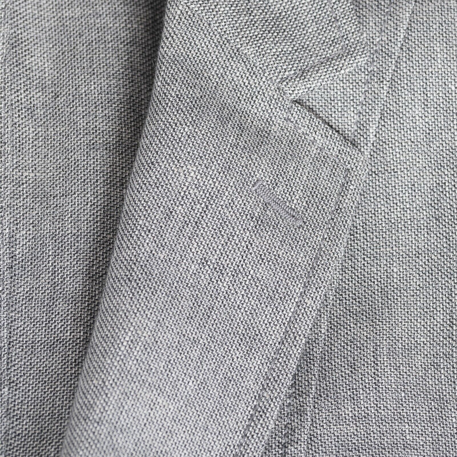 BELVEST Hand Made in Italy Jacket Blazer Wool Linen Solid Gray 46 US / 56 EU 7 R