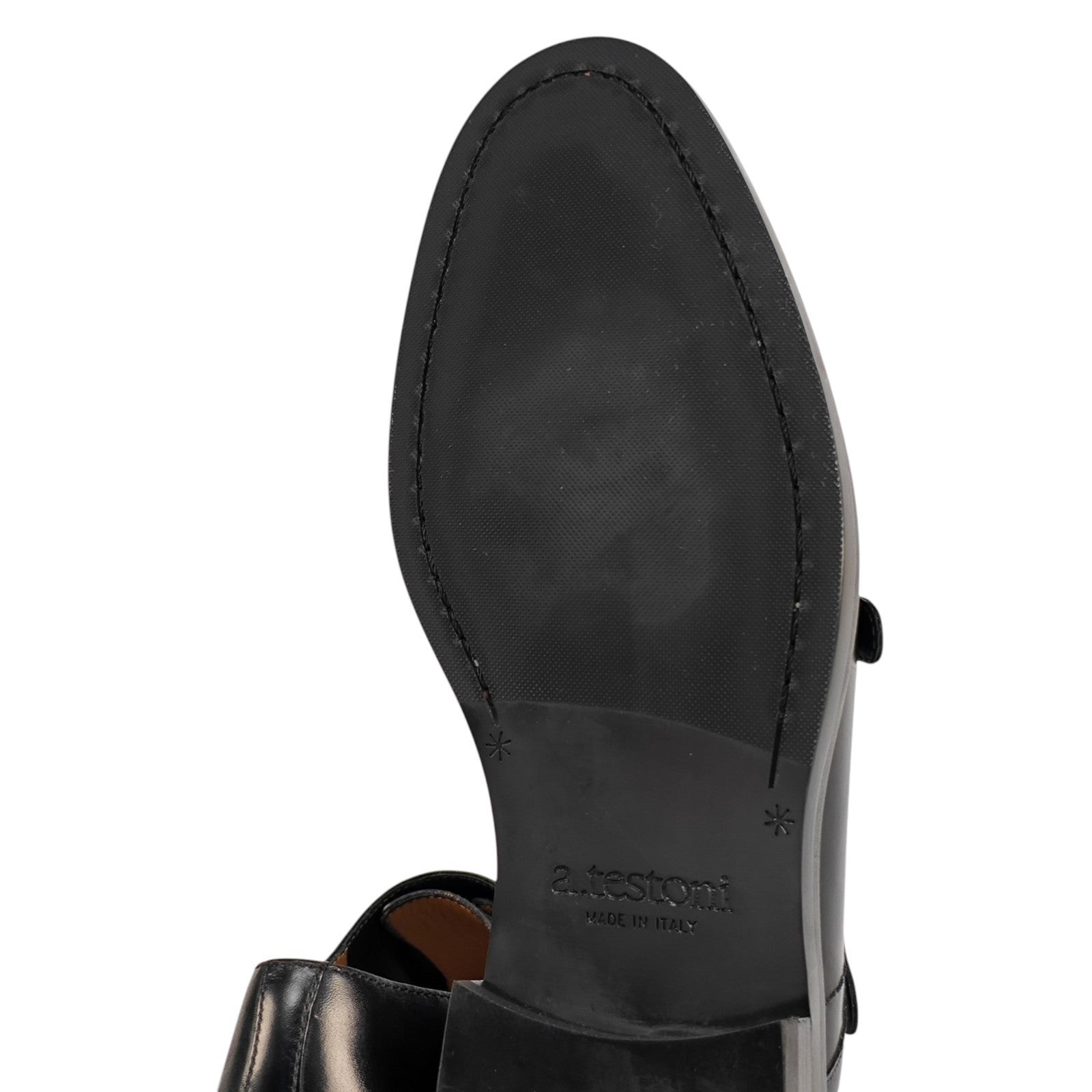 1250$ TESTONI Double Monk Shoes Buckle Black Lux Calf 8 UK / 9 US / 42 IT