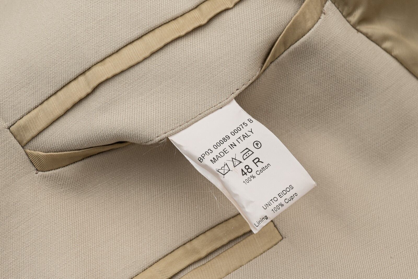 $1900 EIDOS by ISAIA NAPOLI Beige Belted Trench Coat Cotton 38 US / 48 EU - Slim