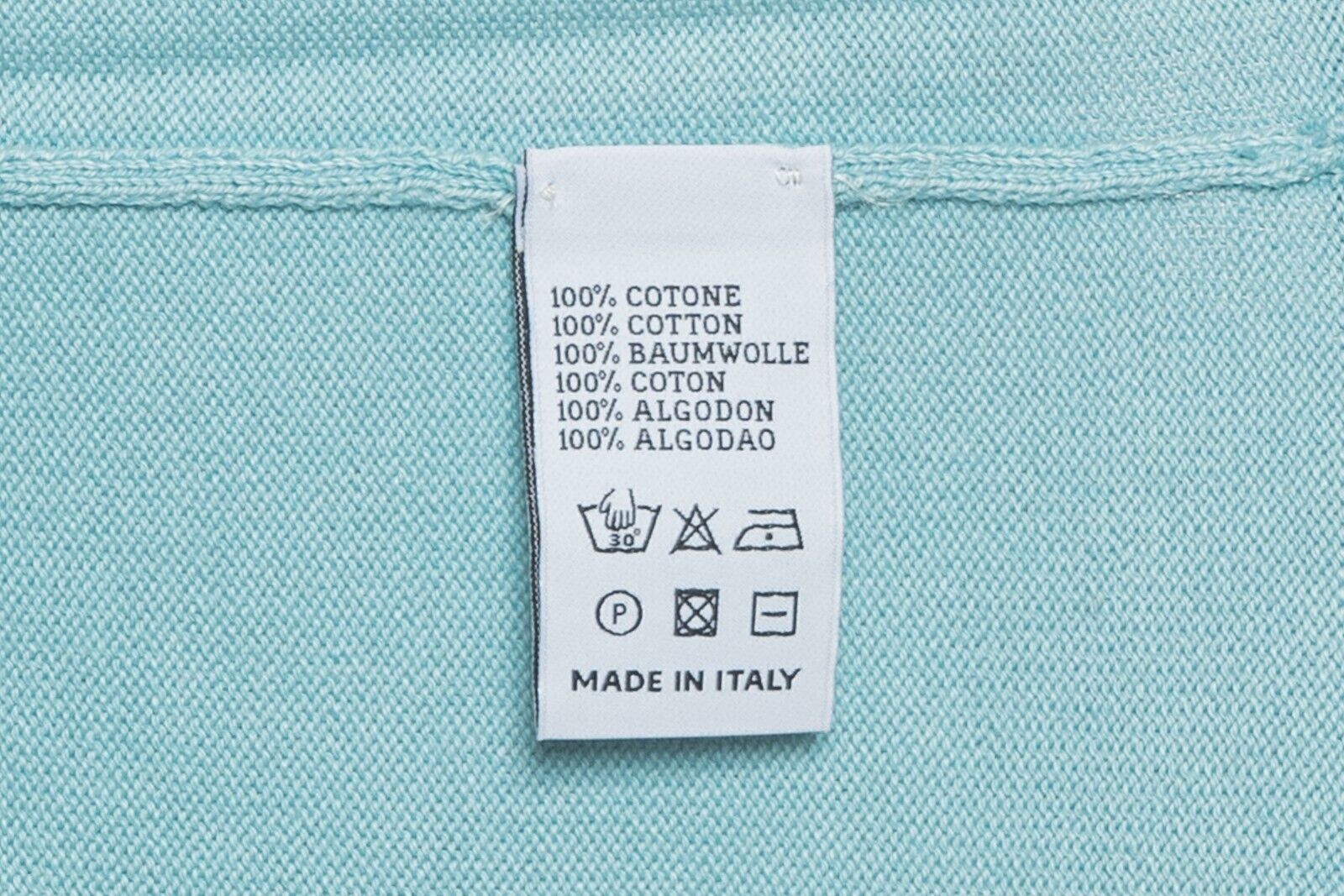 290$ DELLA CIANA CASHMERE Sweater T-shirt Cotton Blue Tiffany 40 US / 50 EU