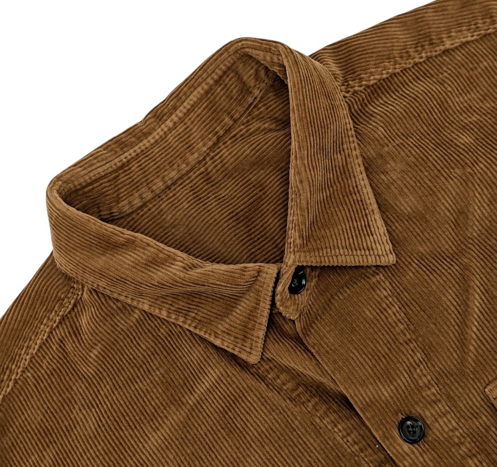 $1200 ISAIA NAPOLI Brown Hand-Sewn Overshirt Jacket Corduroy Cotton Size XL