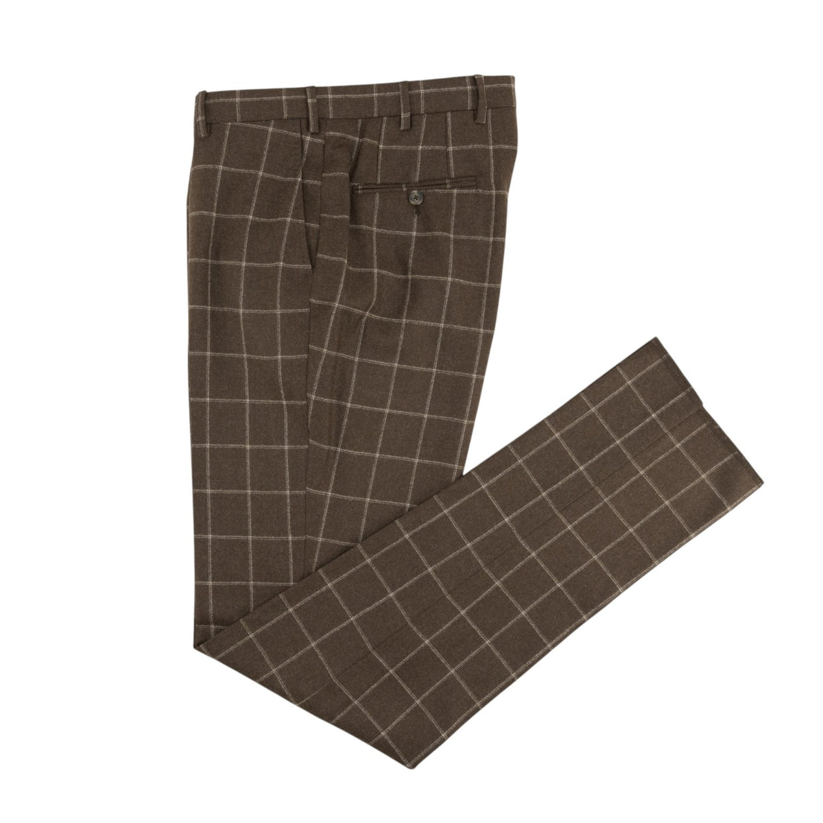 $6850 ISAIA NAPOLI "Capri" Brown Suit Hand-Sewn Black Sheep Wool Windowpane