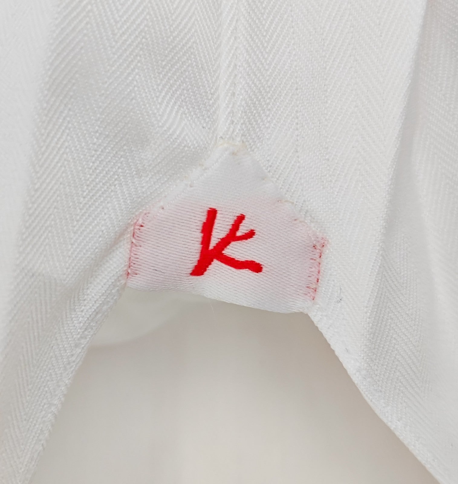 750$ ISAIA "Mix" Dress Shirt Button Down White Herringbone Cotton 14.5 - 37