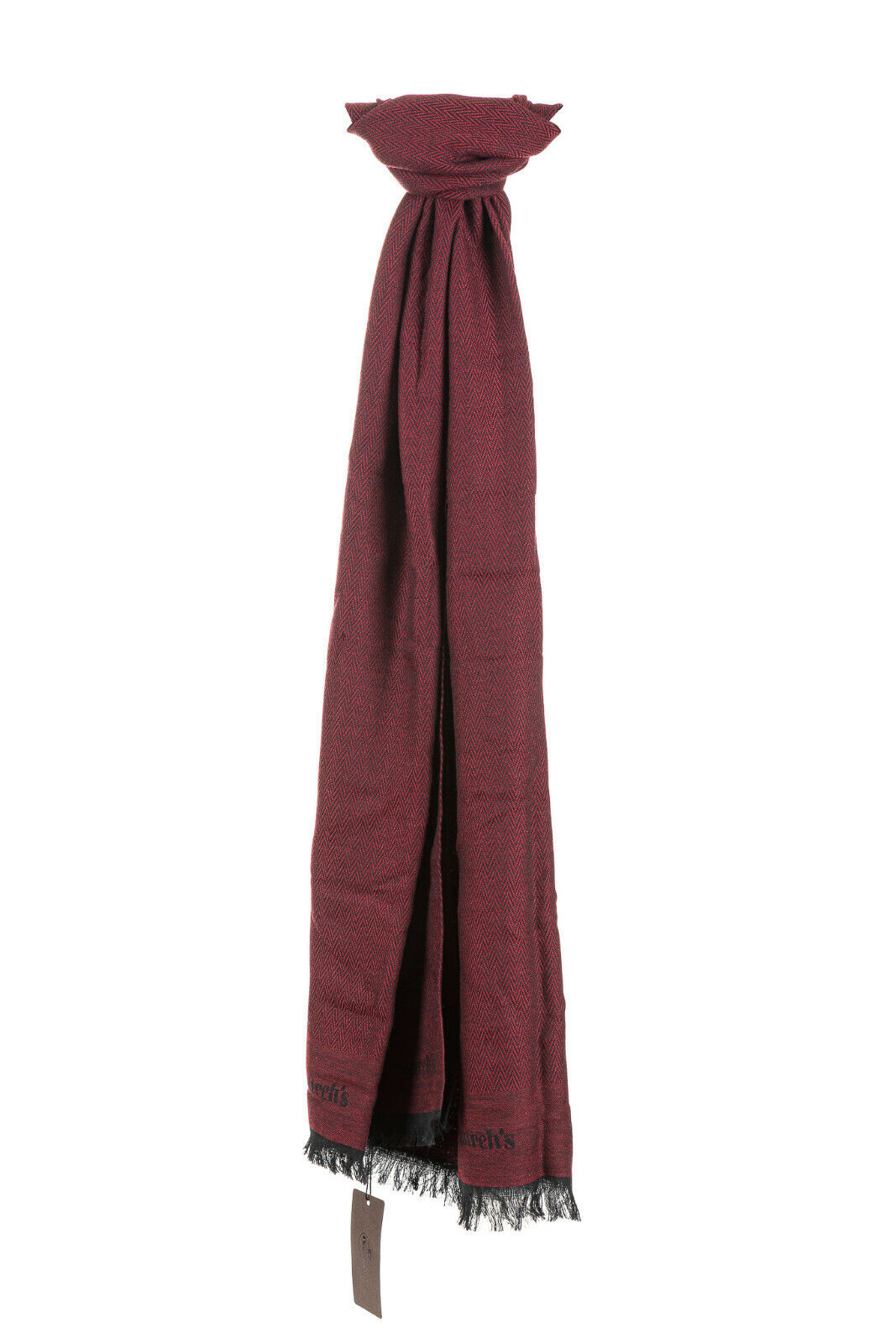CHURCH'S England Brand Logo Scarf Dark Burgundy Wool / Silk Made in Italy