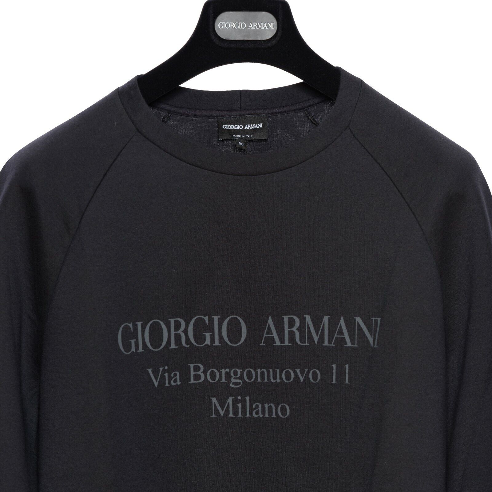 1200$ GIORGIO ARMANI Sweater Sweatshirt "Via Borgonuovo 11 Milano" 40 US / 50 EU