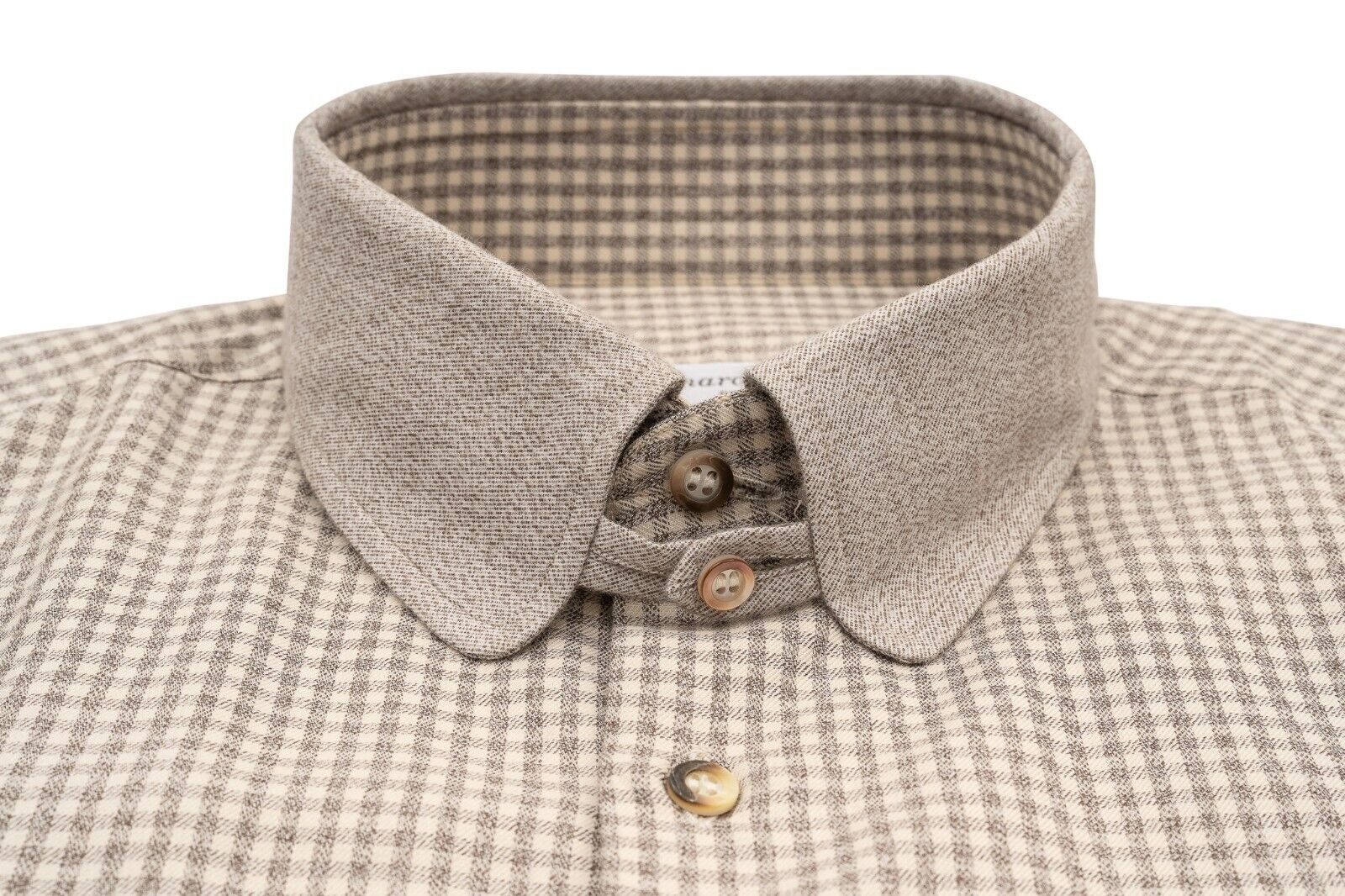 1400$ LUXURY MAROL BOLOGNA Checks Shirt Beige LORO PIANA Cotton 16 - 41