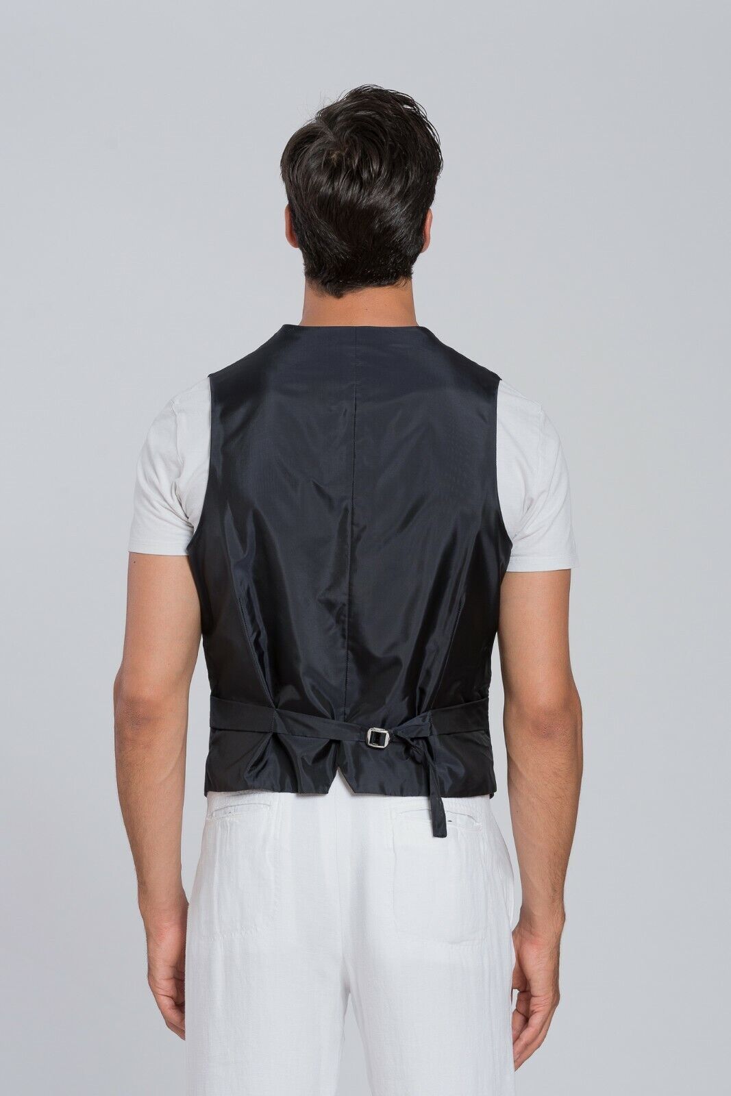 $1280 GIORGIO ARMANI Black Label Vest WOOL CASHMERE Blue Midnight 36 US / 46 EU