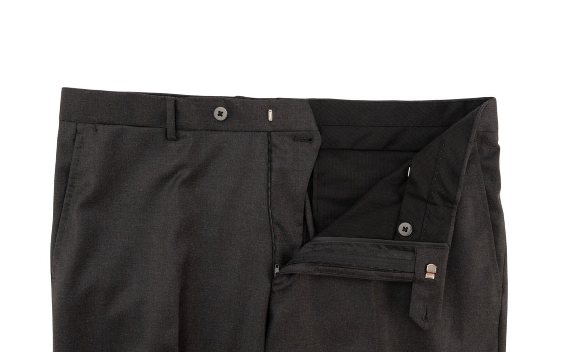 $2400 RAFFAELE CARUSO Dark Gray 3/2 Roll Suit Fine Wool 110's 42 US / 52 EU