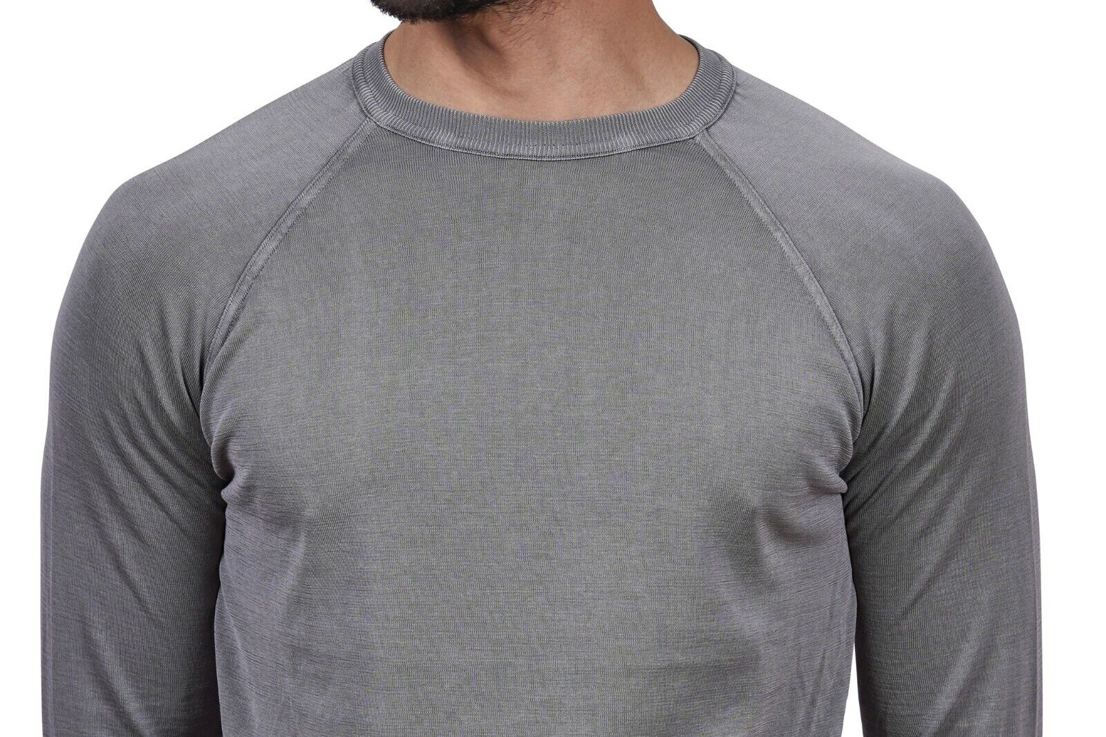 260$ Italian Luxury DRUMOHR Summer Sweater Washed Cotton Grey 36 US / 46 EU