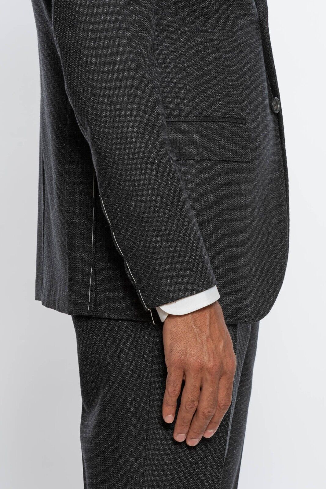 $2950 LUIGI BORRELLI NAPOLI Hand-Sewn Dark Gray Suit Virgin Wool Slim Fit (2)