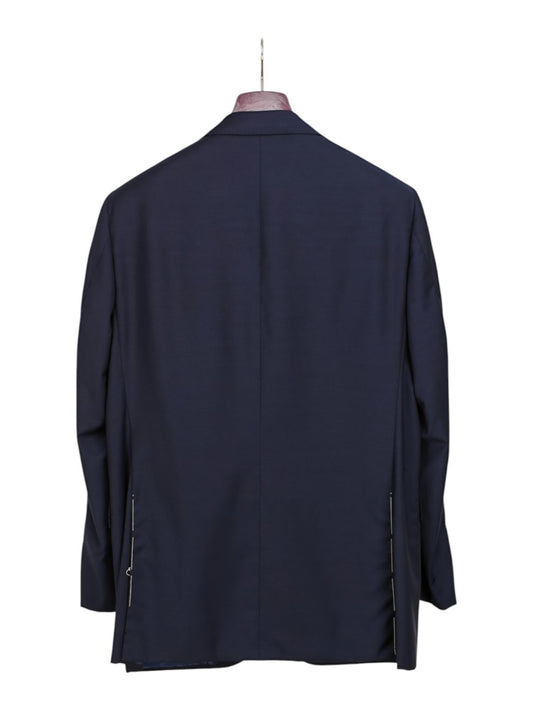 $2700 SARTORIA PARTENOPEA NAPOLI Blue Navy Handmade Suit Wool 140's 44 US 54 EU