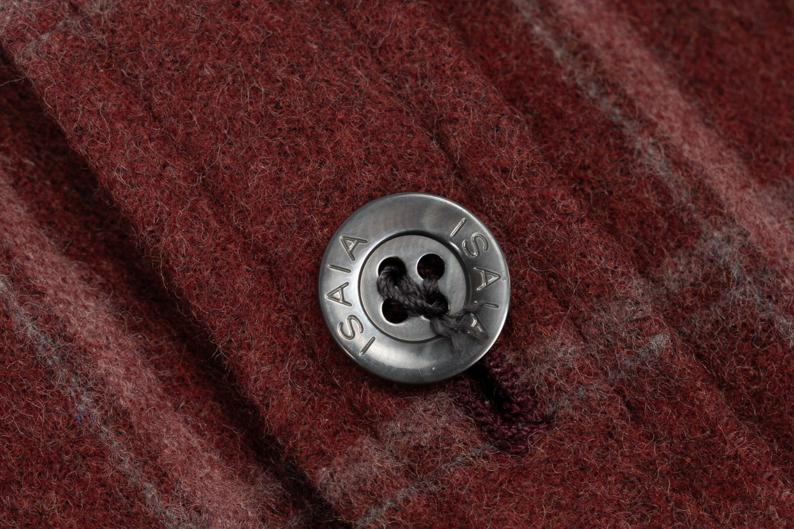 $1600 ISAIA NAPOLI Burgundy Hand-Sewn Overshirt Jacket Cashmere / Wool Size M