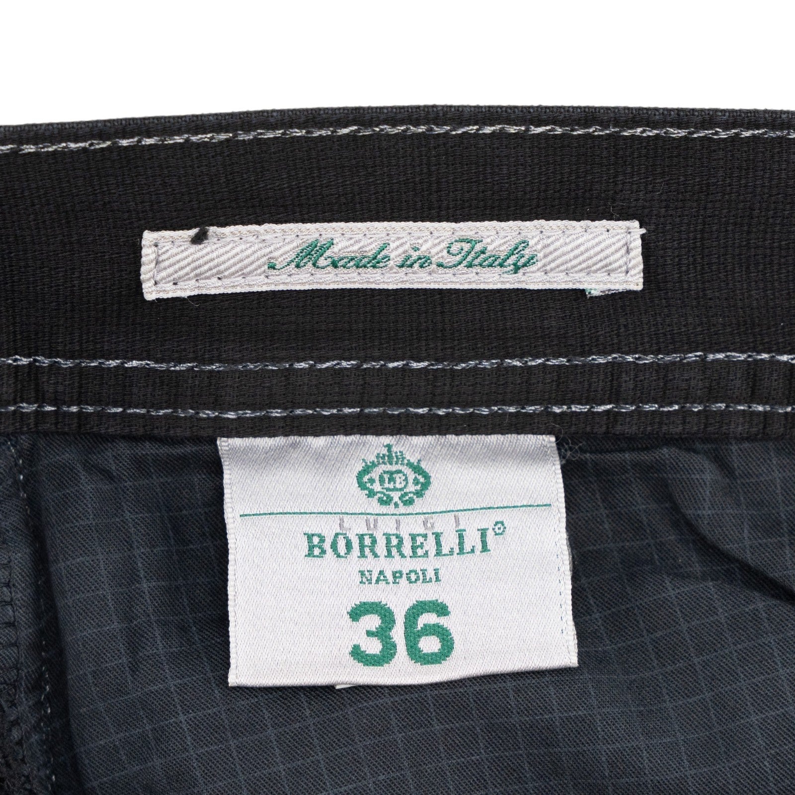415$ LUIGI BORRELLI NAPOLI Black Denim Jeans Pant Cotton 36 US / 52 EU