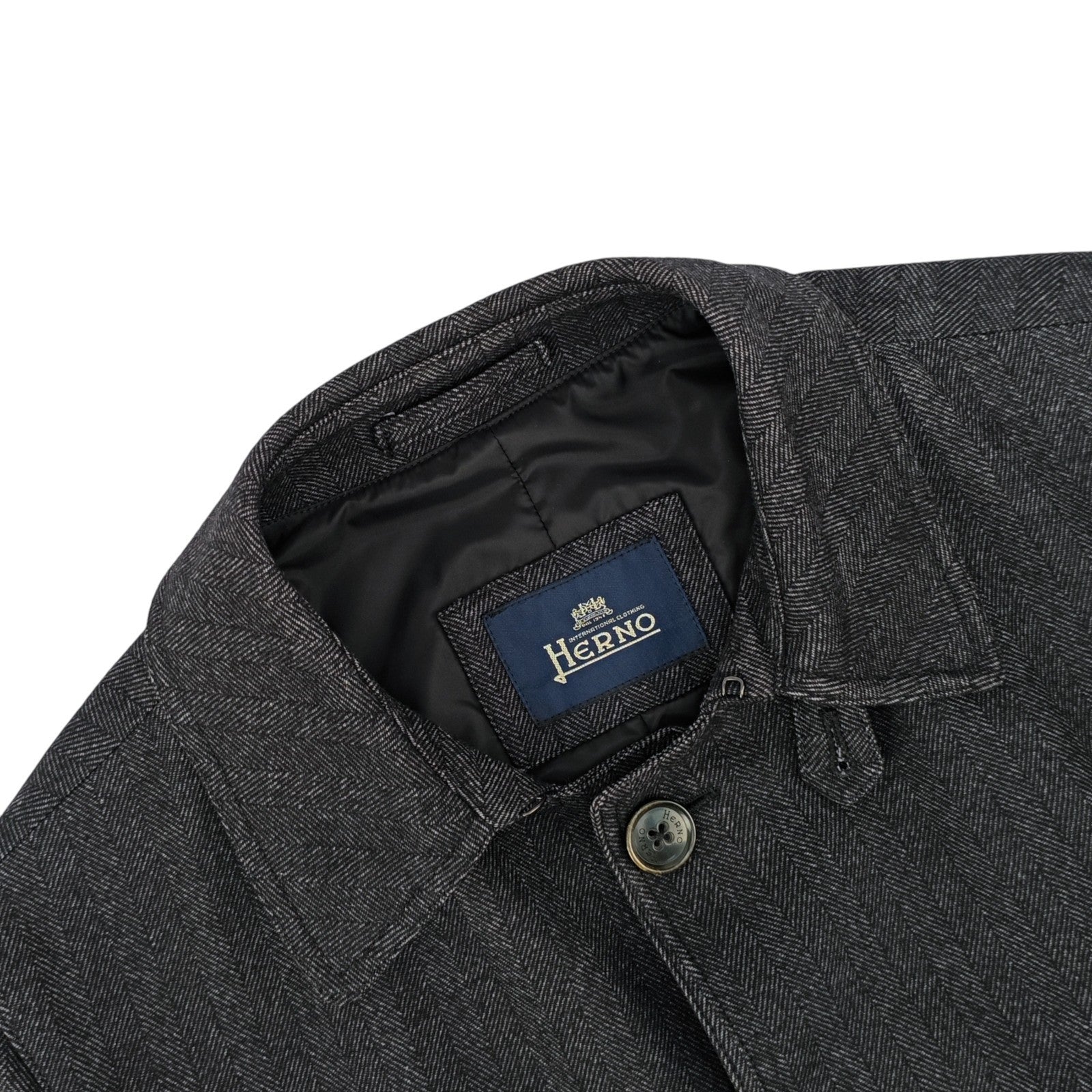 2200$ HERNO Gray Belted Trench Coat Herringbone Wool Cotton 42 US / 52 IT