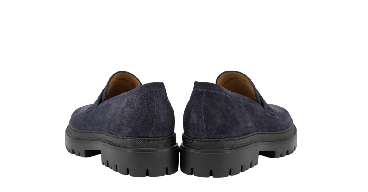 1050$ TESTONI "Mantova" Penny Loafer Sneaker Suede Blue Navy 8 UK / 9 US / 42 IT