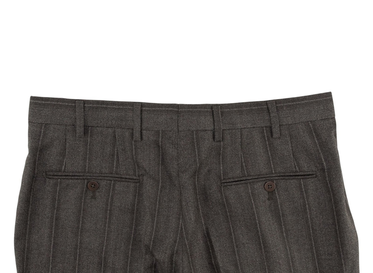 $6850 ISAIA NAPOLI "Marechiaro" Brown / Gray Suit Hand-Sewn Wool Striped