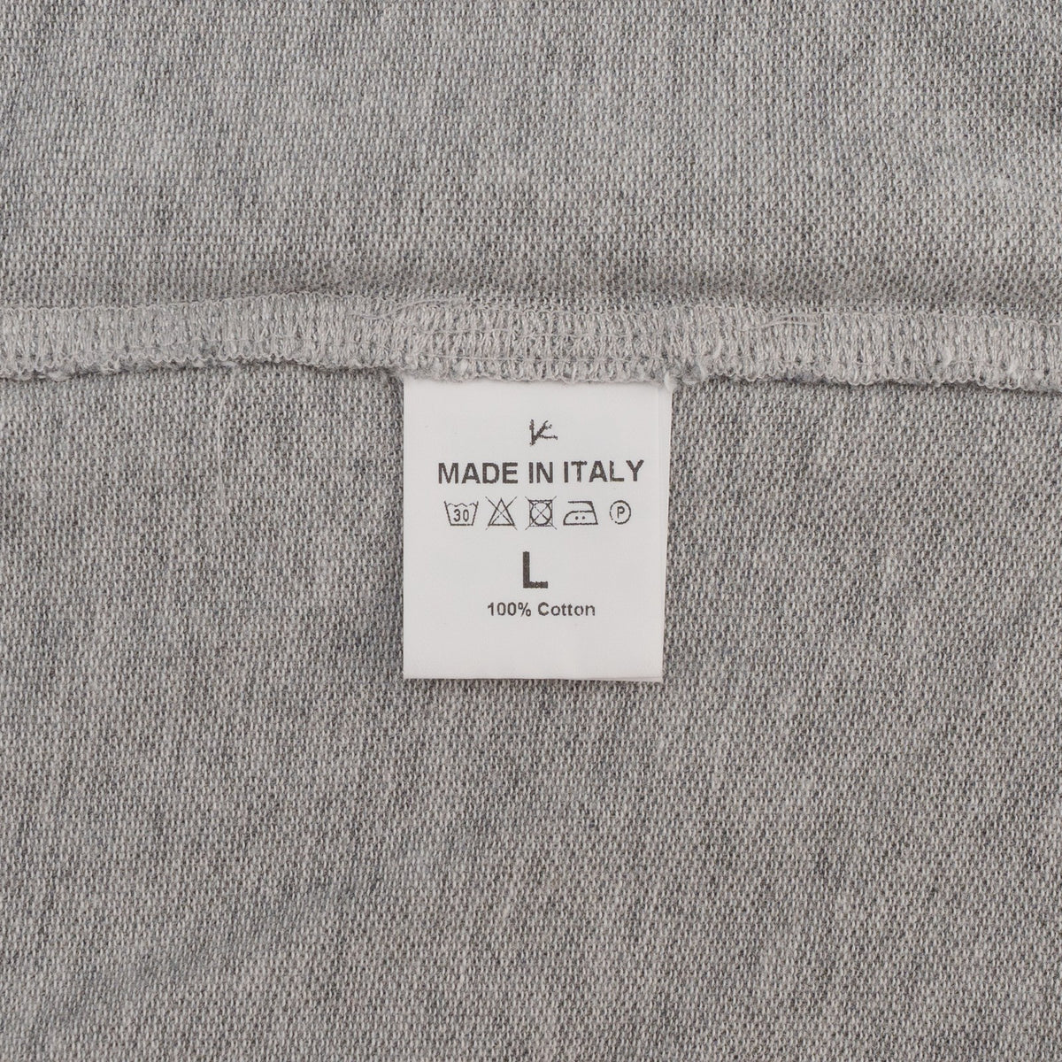 600$ ISAIA NAPOLI Gray Handmade Polo Long Sleeve Cotton Jersey Size L