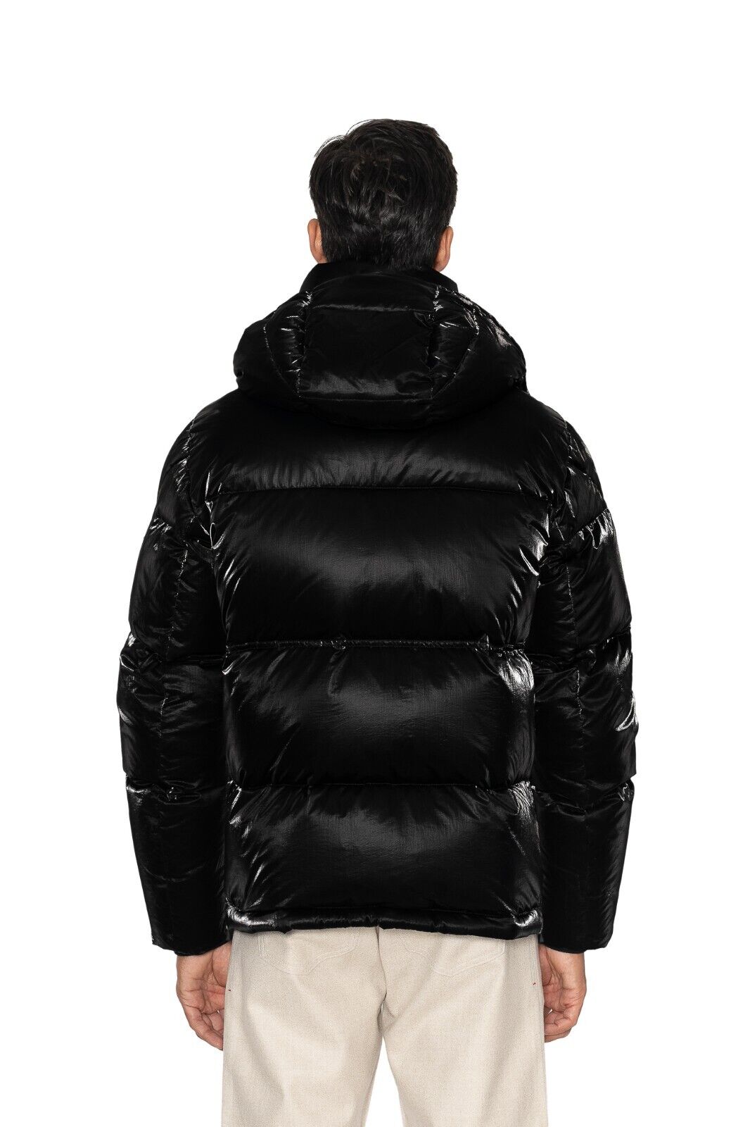 $3900 KITON KNT Black Goose Down Puffer Jacket Coat "Shiny Effect" 38 US / 48 EU