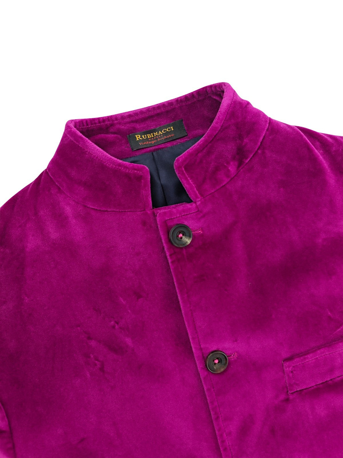 $1960 RUBINACCI NAPOLI "Vienna" Purple 5 Buttons Guru Jacket Velvet Cotton